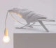 White Bird Sitting Shape Nordic Resin Bird Wall Lamp - Creative Animal Bedside Decorative USB Night Light, Stylish Bird Perched Lamp for Bedroom and Living Room - Mekamart Australia