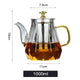 Elegant Glass Teapot with Gold Handle and Stainless Steel Infuser - 1000ml Capacity - Mekamart Australia