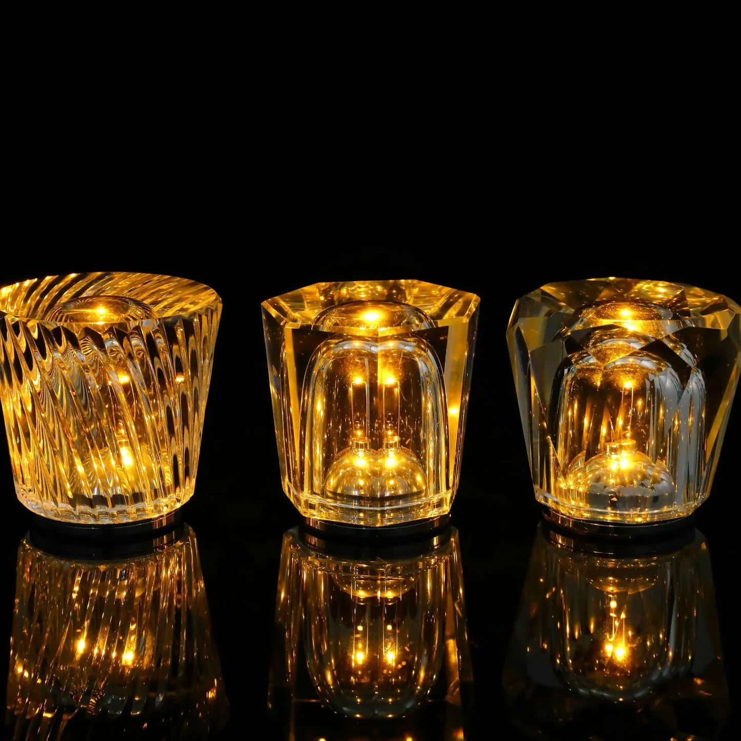 Crystal LED Table Lamp with Starburst Effect, Rechargeable and Portable Design,Type B 90mm (H) *85mm (W) - Mekamart Australia