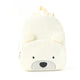 Cute Off White Bear Backpack - Soft Corduroy Material with Adjustable Straps - Mekamart Australia