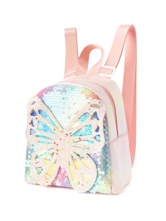 Glitter Butterfly Sequin Backpack - Sparkling Small Backpack for Kids - Mekamart Australia