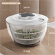Grey Manual Salad Spinner with Pressurized System - Efficient & Quick Vegetables Drying, Multiple Color Options - Mekamart Australia