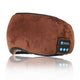 Brown Bluetooth 5.0 Wireless Sleep Eye Mask - Soft Plush Eye Cover with Built-in Speakers (13 x 16.5 x 6 cm) - Mekamart Australia