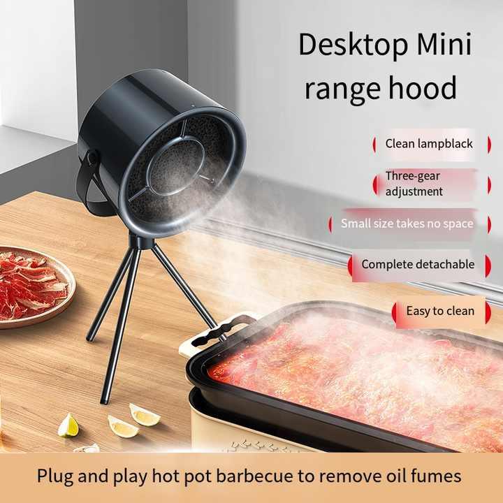 White Portable Retro-Style Desktop Air Purifier with Tripod Stand - Mekamart Australia