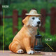 Solar-Powered Dog Statue with LED Lantern - Waterproof Outdoor Garden Light - Mekamart Australia