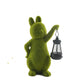 Green Solar-Powered Rabbit Statue with LED Lantern - Cute Garden & Lawn Decoration - Mekamart Australia