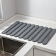 Dark Gray Oval Shaped Engraved Inner Frame Foldable Diatomaceous Earth Drying Mat - Super Absorbent, Fast-Drying, Non-Slip Kitchen Countertop Mat - Mekamart Australia