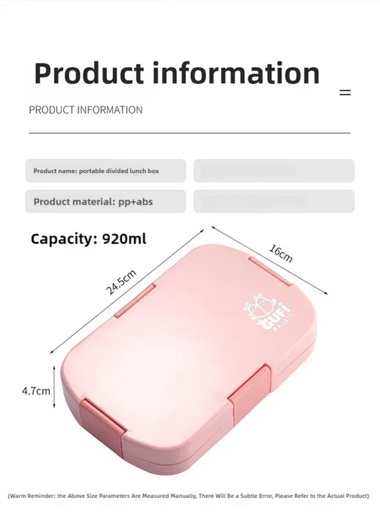 Pink Kids' Lunch Box with Compartments - BPA-Free Microwave Safe Bento Box for School Meals - Mekamart Australia