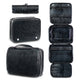 Black Luxury PU Business Travel Toiletry Bag - Large Capacity Waterproof Makeup Organizer with Dividers - Portable & Stylish Bathroom Storage - Mekamart Australia