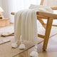 White 110cm x 150cm Soft Tassel Throw Blanket for Sofa or Bed, Cozy Casual Blanket for Office Nap, Minimalist Bed End Cover - Mekamart Australia