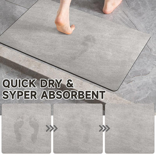 Oval dark Beige Quick-Dry Absorbent Non-Slip Bath Rug for Bathroom, Kitchen & Entryway 50x80cm - Mekamart Australia
