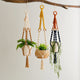 3 pcs Handwoven Plant Hanger-Cotton Rope Hanging Planter with Wooden Rings - Mekamart Australia