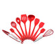 Red 10-Piece Premium Silicone Kitchen Utensil Set - Heat Resistant, Non-Stick Cookware - Mekamart Australia