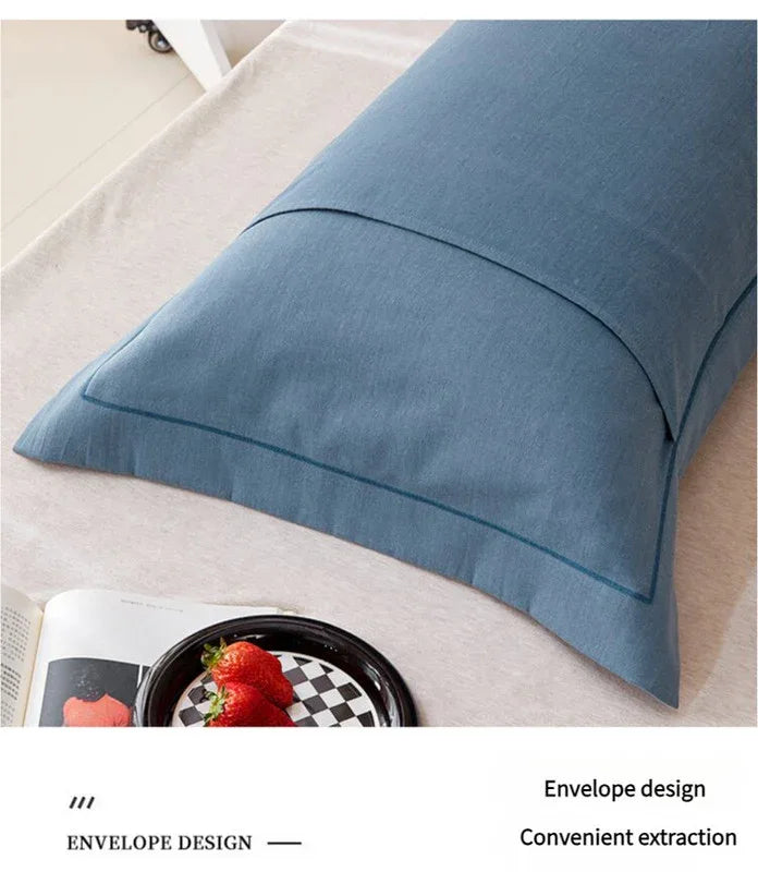 Yellow Pure Cotton Flannel Pillowcase Set - Soft, Thickened, Solid Color (Pair, 48x74cm) - Mekamart Australia