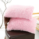 Pink Faux Fur Pillowcase Set - Crystal Velvet Plush Throw Pillow Covers, Bedding Accent (50x70cm, Pair) - Mekamart Australia
