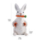 White Easter Rabbit with Carrot Resin Decoration - Adorable 15cm Festive Gift for Kids' Rooms - Mekamart Australia