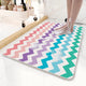 Colorful Wavy Lines Pattern PVC Non-Slip Bath Mat 45x75cm - Shower Drain Hole Design, Soft & Quick-Dry Bathroom Rug - Mekamart Australia