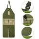 Green And Beige Gardening Leg Apron - Oxford Fabric, Multi-Pocket, Extended Design, 118x45cm, 450g - Mekamart Australia