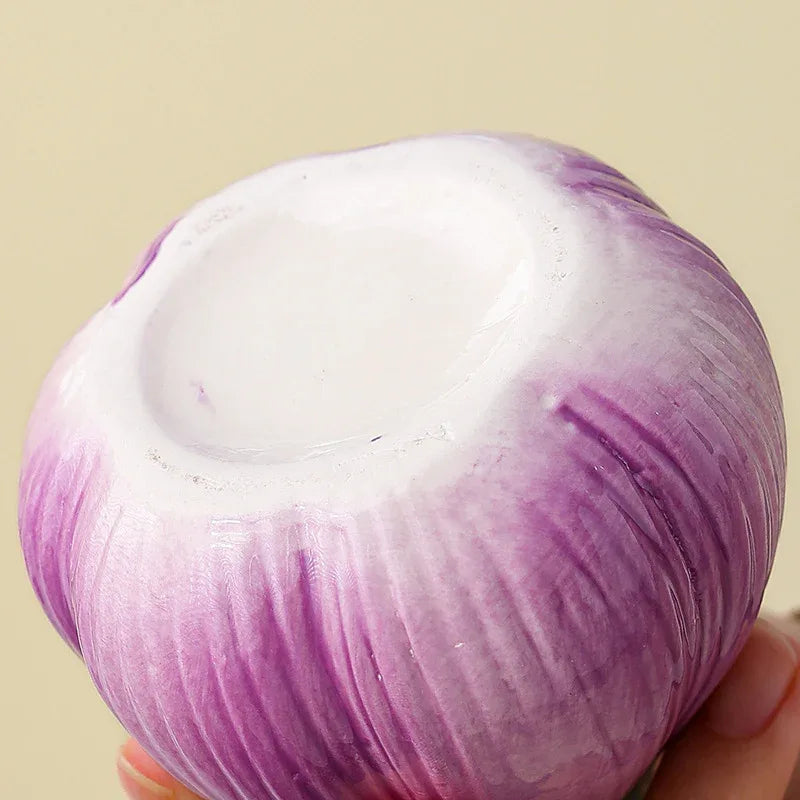 2 Pcs Purple Creative Onion-Shaped Ceramic Vase for Hydroponic Plants - Cute INS Style Floral Decor for Living Room or Office - Mekamart Australia