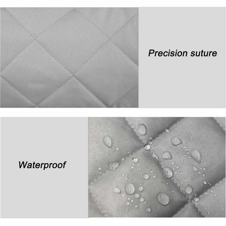 2 Pcs Blue Quilted Sofa Armrest Organizer Caddy - Multi-Pocket Remote Control Holder Bag - Mekamart Australia