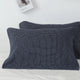 Dark Blue Breathable 4-Layer Cotton Gauze Pillow Towel Pair - Japanese Style Grid (52x75cm) - Mekamart Australia