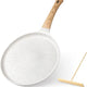 White 24cm Non-Stick Crepe Pan - Versatile Flat Skillet for Pancakes, Omelettes & Tortillas - Mekamart Australia