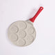 Beige Cartoon + Red Handle (Gas Model) Non-Stick Pancake Pan - 7-Hole Fun Shapes Breakfast Griddle (27cm) - Mekamart Australia