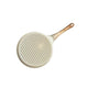 Beige Steak + Wood Grain Handle (Gas Model) Non-Stick Pancake Pan - 7-Hole Fun Shapes Breakfast Griddle (27cm) - Mekamart Australia