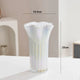 Nordic-Style Glass Vase - Elegant Fluted Flower Vase for Home Decor(White) - Mekamart Australia