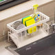 Kitchen Sink Caddy Organizer with Towel Bar & Drain Tray - Durable Metal Sponge Holder(White) - Mekamart Australia