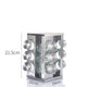 Modern stainless steel square spice revolving rack with 12 (88 ml each) empty glass jars - Mekamart Australia