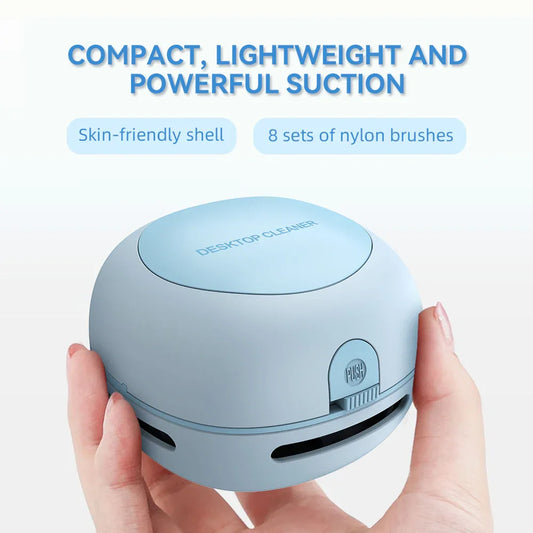 White Cordless Tabletop Crumb Sweeper - USB Rechargeable Mini Vacuum for Desk - Mekamart Australia