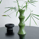 Glossy GreenCeramic Vase - Unique Bamboo-Look Design (25.5x9x7cm) - Mekamart Australia