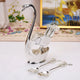 Elegant Swan Base Spoon Holder Set with 6 Coffee/Dessert Spoons(Silver spoon) - Mekamart Australia