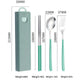 2 - pcs Green Reusable Travel Utensil Set with Case - 304 Stainless Steel Spoon, Fork & Chopsticks - Mekamart Australia