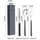 2 - pcs Black Reusable Travel Utensil Set with Case - 304 Stainless Steel Spoon, Fork & Chopsticks - Mekamart Australia