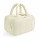 White Puffy Travel Wash Bag with Wide-Mouth Access and Wet-Dry Pockets - Mekamart Australia