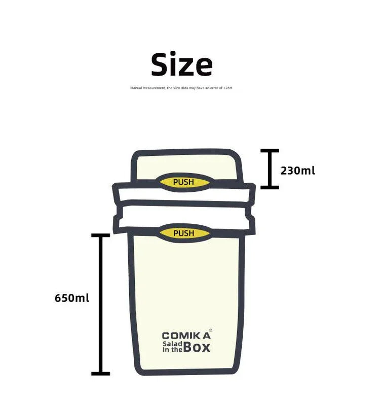 White Portable salad cup with ingredient compartment and fork and spoon - enjoy breakfast on the go - Mekamart Australia