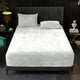 White Plush Crystal Velvet Fitted Sheet - Ultra Soft, Warm & Thick for Winter (198x203+36cm) - Mekamart Australia
