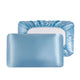 Sky Blue Silky Satin Pillowcase Pair - Smooth for Hair & Skin, Elastic Fitted (46x90+16cm) - Mekamart Australia