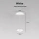 White Minimalist Rechargeable LED Touch Table Lamp - 3-Color Stepless Dimming Metal Desk Light - Mekamart Australia