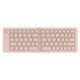 Pink Ultra-Slim Foldable Bluetooth Keyboard - Portable Wireless Rechargeable Travel Keyboard for iOS Android Windows Devices