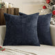 Dark Blue Plush Chenille Cushion Covers Set of 2 - Soft Textured Decorative Throw Pillow Cases for Sofa Couch, 45x45cm - Mekamart Australia