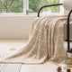 Brown and Beige Diamond Pattern Soft Cozy Knit Throw Blanket with Tassels - Geometric Pattern Lightweight Acrylic Blanket for Sofa Couch Bed, 130x150cm - Mekamart Australia