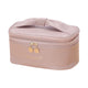 Pink Stylish PU Leather Makeup Bag - Large Capacity Double Layer Waterproof Travel Cosmetic Organizer Case for Women - Mekamart Australia