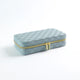 Blue Stylish PU Leather Travel Jewellery Box - Compact Organizer for Rings, Earrings, Necklaces with Mirror - Mekamart Australia
