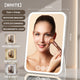 White Professional LED Vanity Mirror - 3 Color Lights, Stepless Dimming & Adjustable Rotating Stand, USB-C Rechargeable