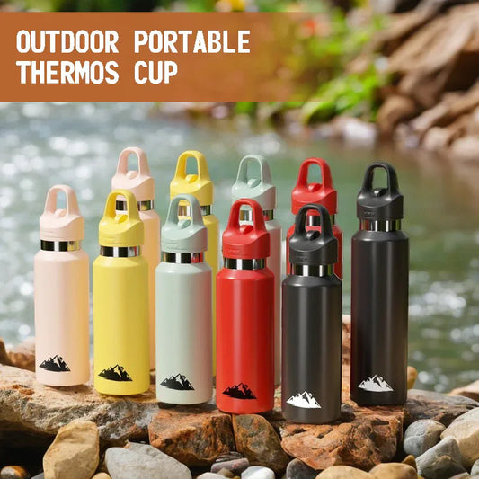 Green 480ml Insulated Stainless Steel Water Bottle - Leakproof One-Click Lid Thermal Flask for Hot & Cold Drinks - Mekamart Australia