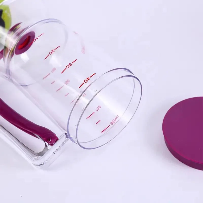 Purple Precision Batter Dispenser with Measurement Marks - 900ml Easy Pour for Pancakes, Cupcakes & Waffles - Mekamart Australia