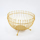 Small Feet Gold Modern Metal Wire Fruit Basket Bowl - Countertop Storage for Fruit & Snacks - Mekamart Australia